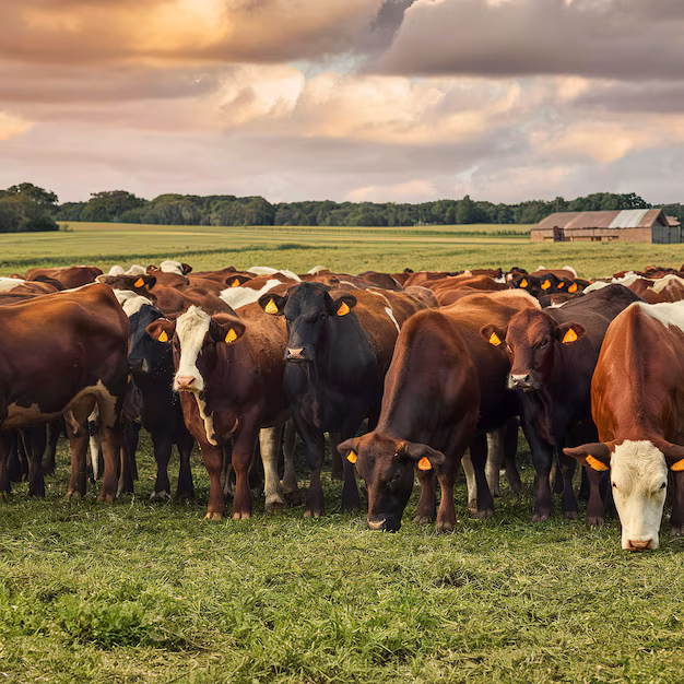 showing a rescued cow receiving attention